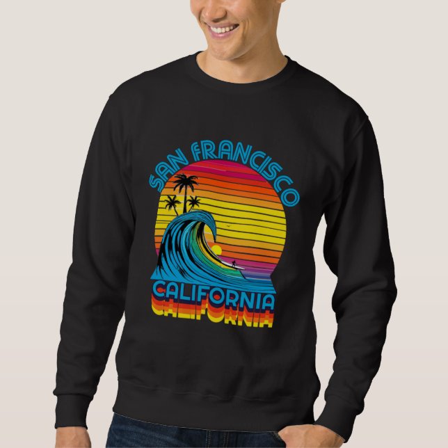 Sweatshirt San Francisco Retro Throwback Surf & Beach Souveni (Devant)