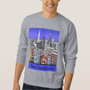 Sweatshirt San Francisco Skyline Colour Line Art