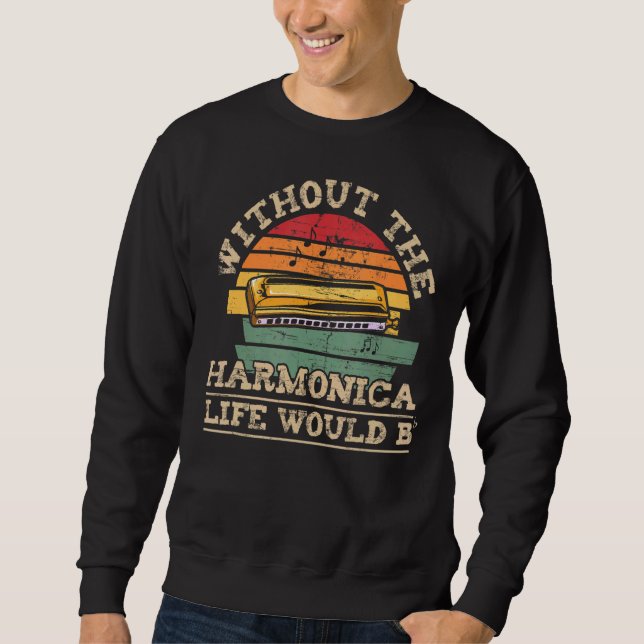Sweatshirt Sans Harmonica Life Serait Flat Bb Musicien (Devant)