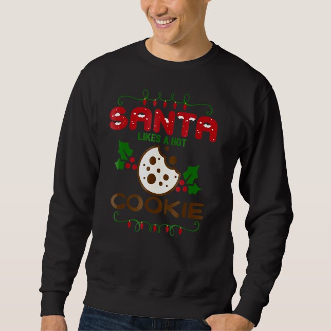 Sweatshirt Santa aime les coupe-biscuits à cookies chauds de  (Devant)