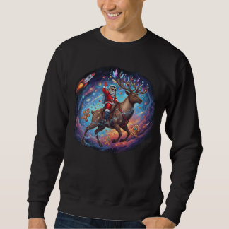 Sweatshirt Santa astronaute chevauchant un renne volant dans 