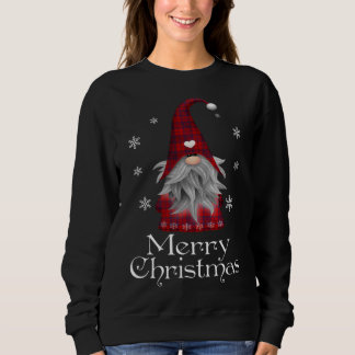 Sweatshirt Santa Claus Garden Gnome Joyeux Noël Plaid