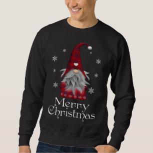 Sweatshirt Santa Claus Garden Gnome Joyeux Noël Plaid