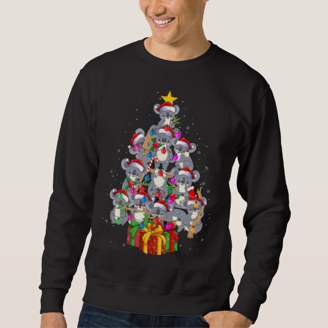 Sweatshirt Santa Claus Koala Porte les lumières des arbres de (Devant)