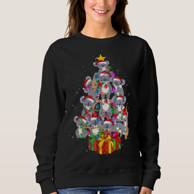 Sweatshirt Santa Claus Koala Porte les lumières des arbres de (Devant)