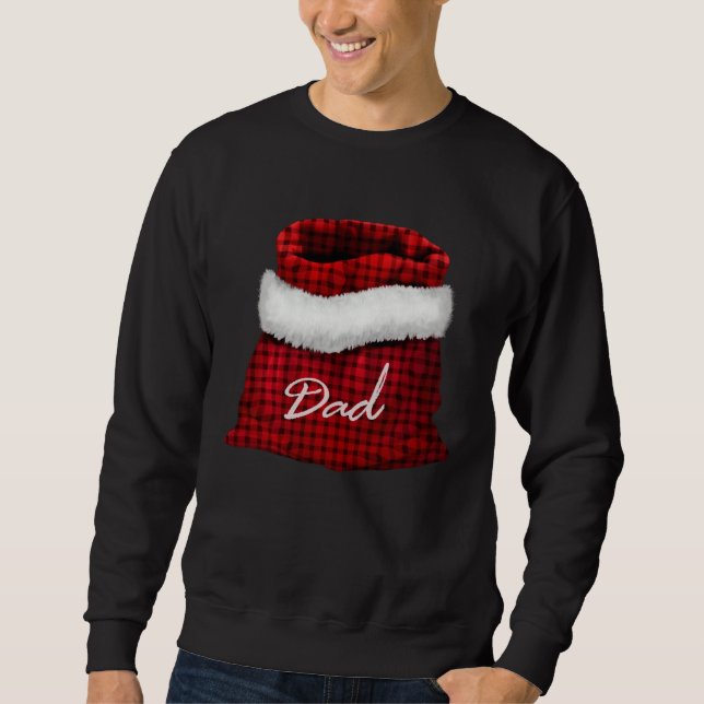 Sweatshirt Santa Claus' Red Sack Dad Buffalo Plaid (Devant)