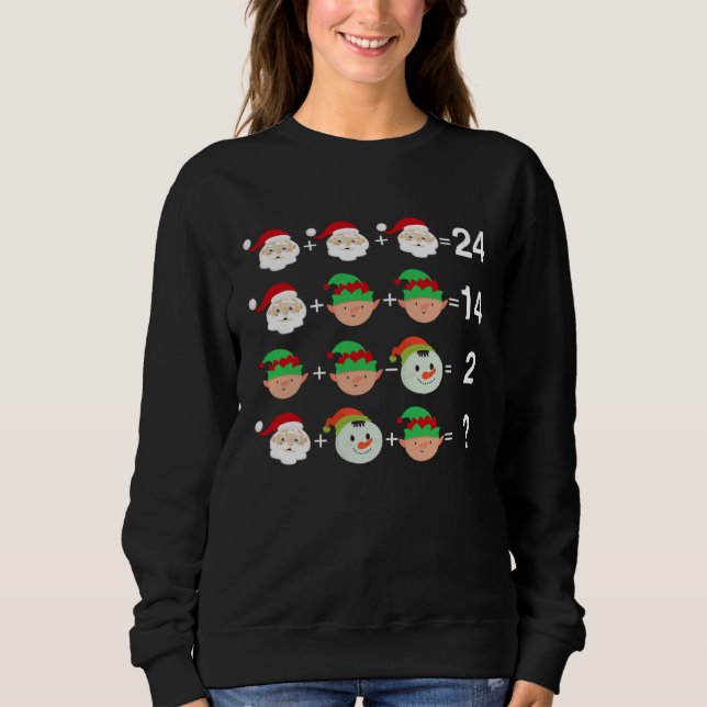 Sweatshirt Santa Elf Snowman Equation Math Teacher Christmas (Devant)