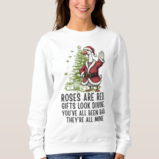 Sweatshirt Santa Goose On The Loose - Funny Christmas Gift (Devant)