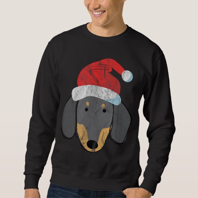Sweatshirt Santa Hat Dachshund PJ Noël Noël Noël Noël Wiener  (Devant)