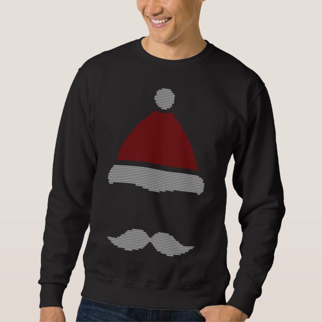 Sweatshirt Santa Hat Mustache Noël laid (Devant)