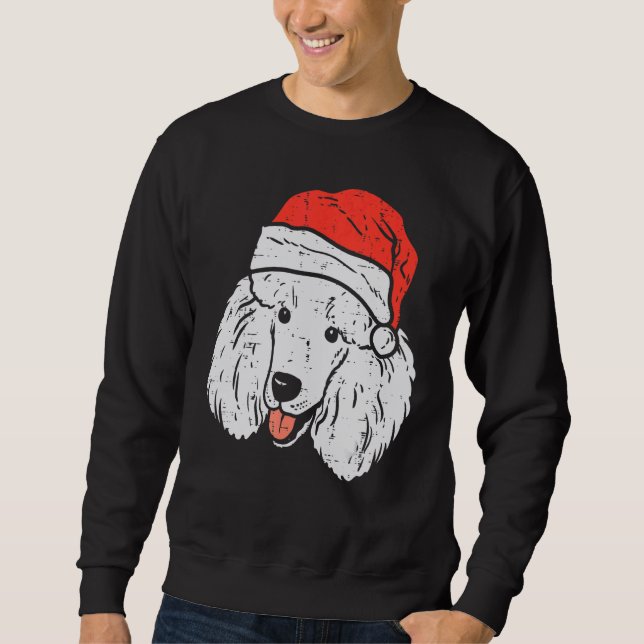 Sweatshirt Santa Hat Poodle Christmas Xmas Dog  Owner Men Wom (Devant)