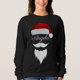Sweatshirt Santa Hat Split Monogram Shirt, Personalized Name