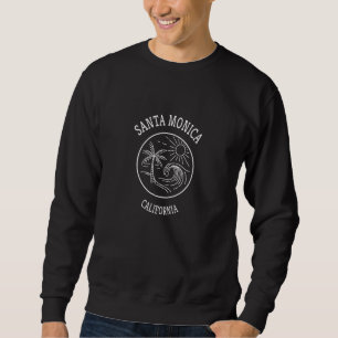Sweatshirt Santa Monica CA Art de vague de plage panoramique 