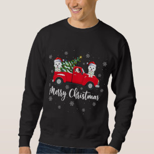Sweatshirt Santa Riding Christmas Tree Truck Samoyed Dog Chri
