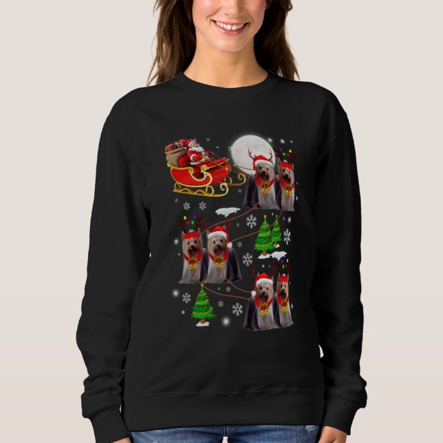Sweatshirt Santa Riding Sleigh Yorkshire Terrier Christmas Re (Devant)