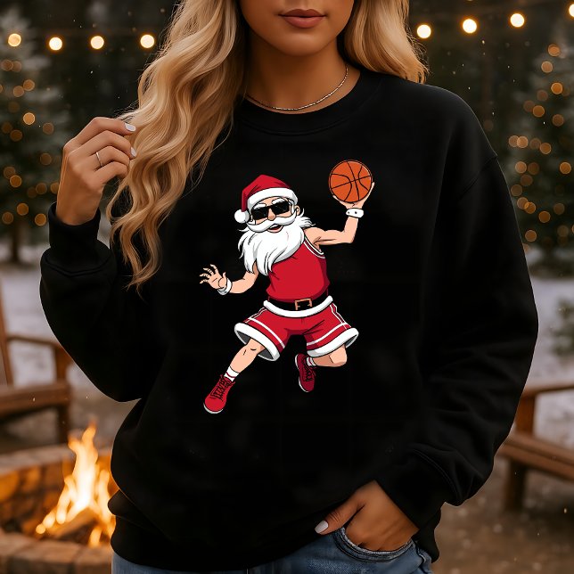 Sweatshirt Santa Slam Dunk Basketball Christmas (Créateur téléchargé)