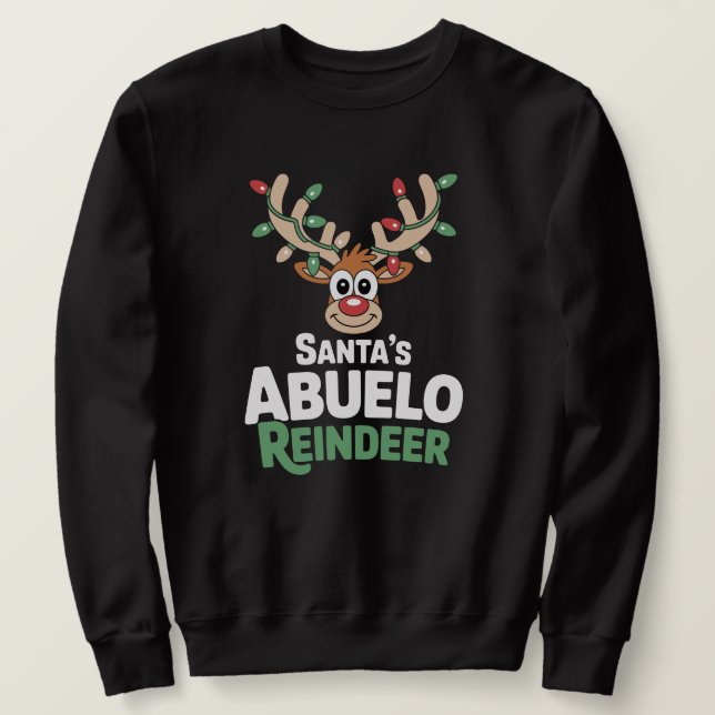 Sweatshirt Santa's Abuelo Reindeer Spanish (Design devant)