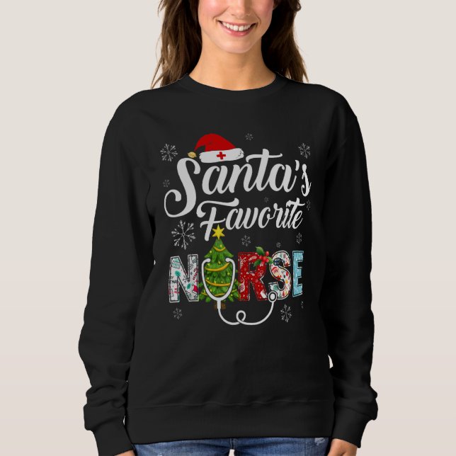 Sweatshirt Santa's Claus Favorite Nurse Santa Stethoscope Chr (Devant)