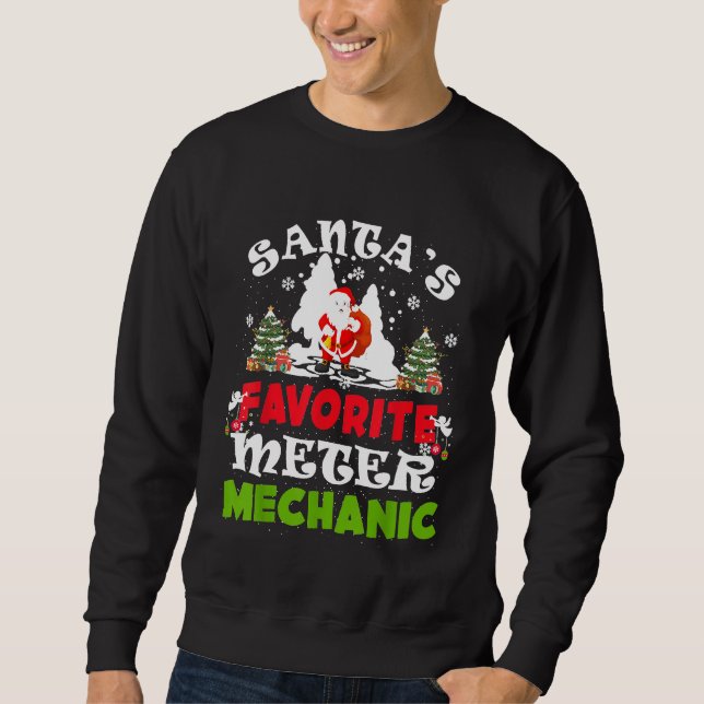 Sweatshirt Santas Favori Meter Mécanique Noël (Devant)