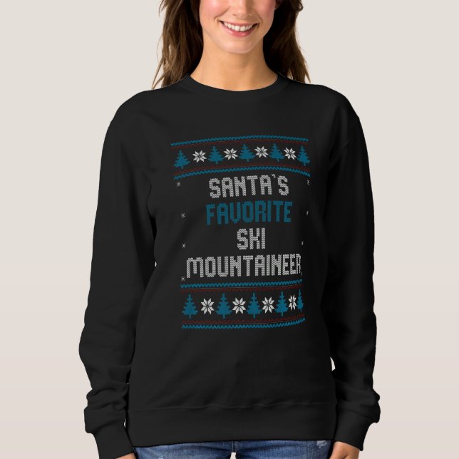 Sweatshirt Santas Favorite Ski Mountaineer   Christmas Skiing (Devant)