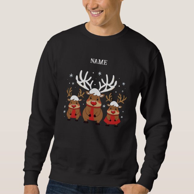 Sweatshirt Santas Reindeer Squad Crew Festive (Devant)