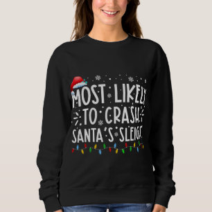 Sweatshirt Santas Sleigh Xmas Famille Chr