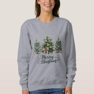 Sweatshirt Sapin de Noël joyeux léopard Coquette Bow Noël