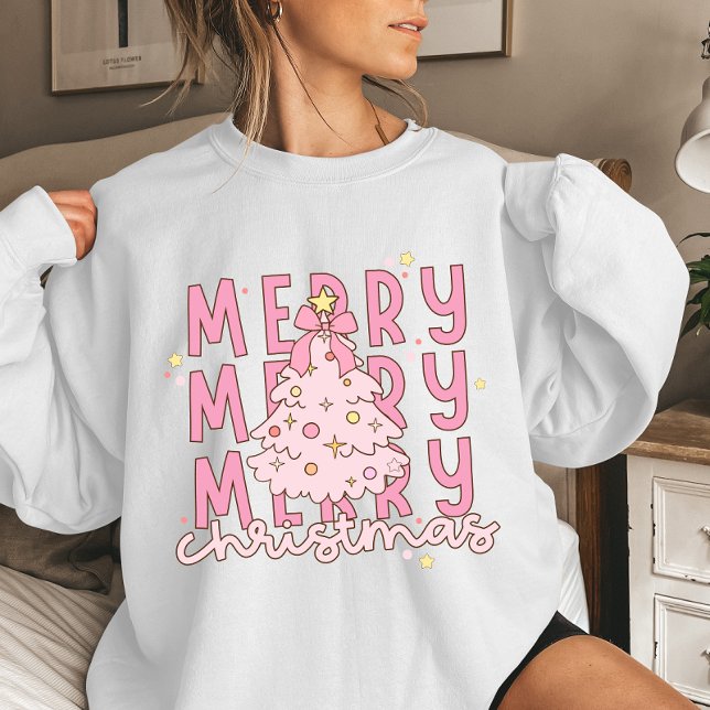 Sweatshirt Sapin de Noël rose Coquette (Créateur téléchargé)