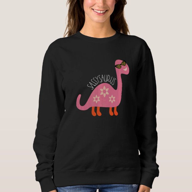 Sweatshirt Sassy Dinosaur Ado Stuff Leopard rose Sungla (Devant)