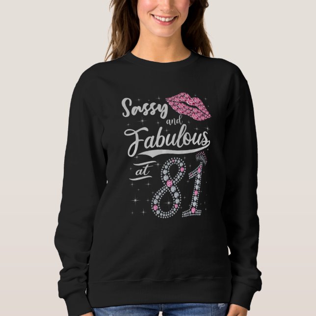 Sweatshirt Sassy Et Fabuleux À 81 81E Lèvres Rose Couronne Fe (Devant)