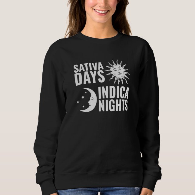 Sweatshirt Sativa Days Indica nuits Soleil Moon Stoner (Devant)