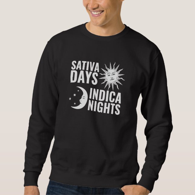 Sweatshirt Sativa Days Indica nuits Soleil Moon Stoner (Devant)
