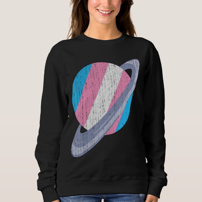 Sweatshirt Saturn Drapeau transsexuel Lgbt Mois de la Fierté  (Devant)