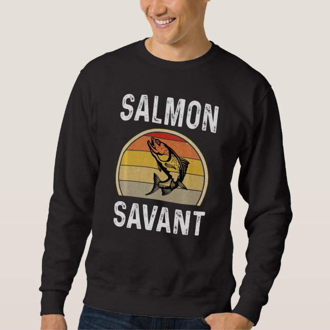 Sweatshirt Saumon Savant Pêcheur Pêcheur Pêcheur Retro (Devant)