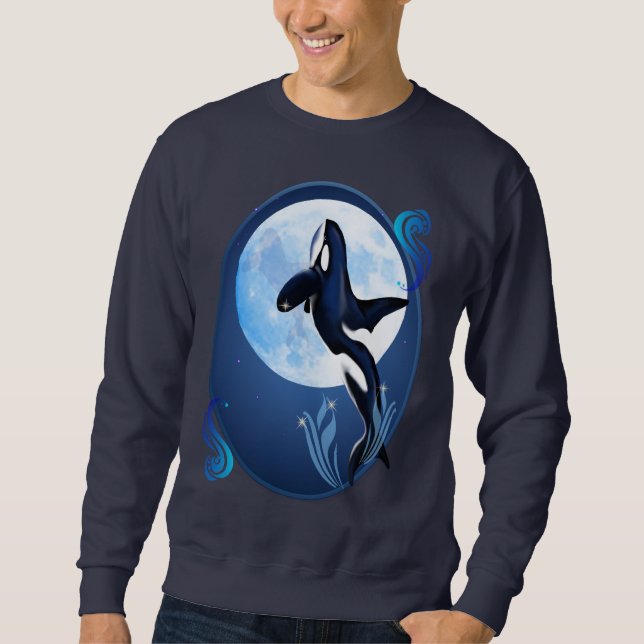 Sweatshirt Saut de la chemise d'ovale d'orque et de lune (Devant)