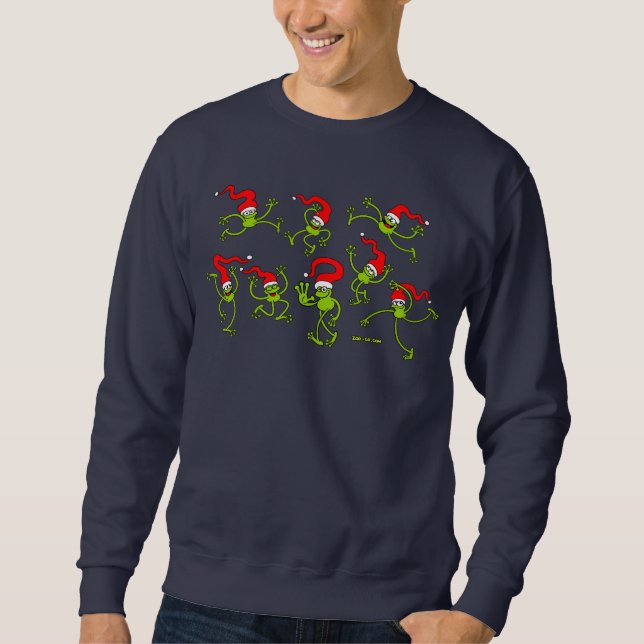 Sweatshirt Sauter, danse et célébrer de grenouilles de Noël ! (Devant)