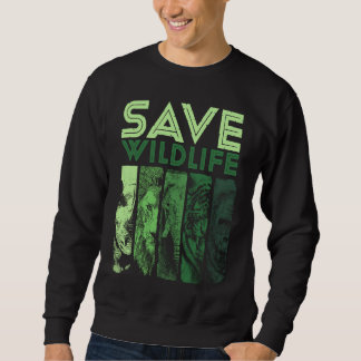 Sweatshirt Sauver la Silhouette de la Faune Rhinocéros Élépha