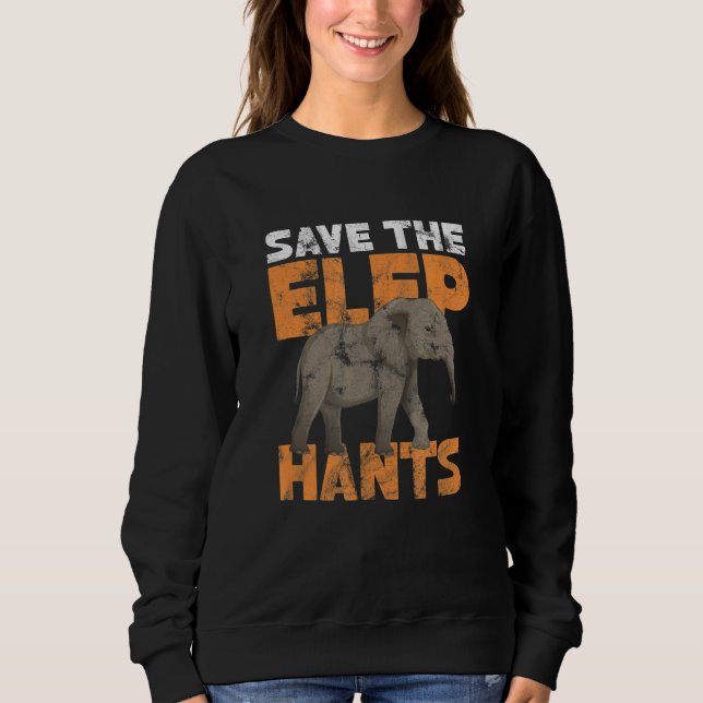 Sweatshirt Sauvez la conservation des éléphants en détresse (Devant)
