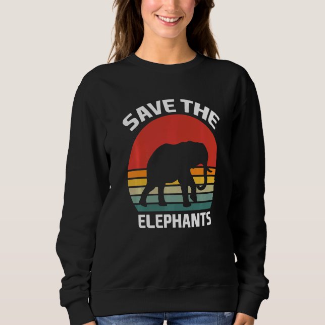 Sweatshirt Sauvez Les Eléphants Costume Eléphant Eléphant (Devant)
