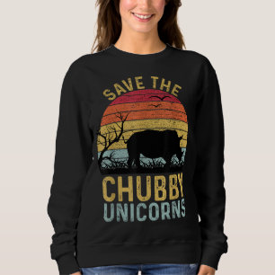 Sweatshirt Sauvez Les Unicornes Chubby Vintage Funny Rhino An