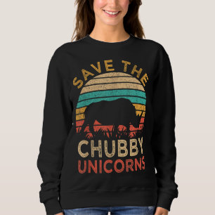 Sweatshirt Sauvez Les Unicornes Chubby Vintage Funny Rhino An