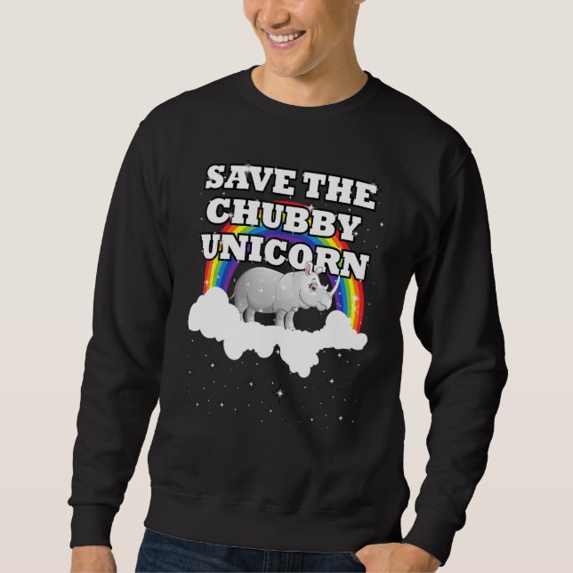 Sweatshirt Sauvez L'Idée De Rhino Arc-En-Ciel Chubby Cute Uni (Devant)