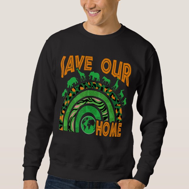 Sweatshirt Sauvez notre maison Animaux Conservation de la fau (Devant)