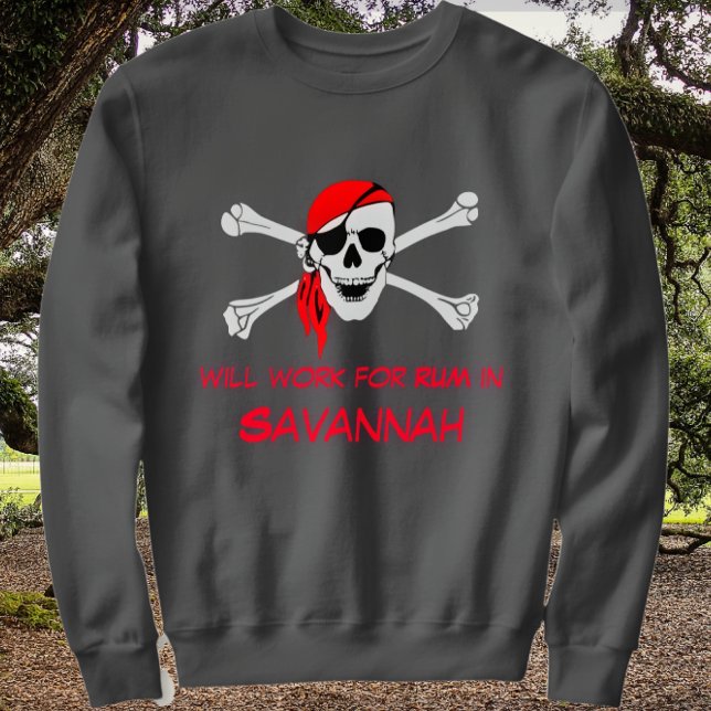 Sweatshirt Savannah GA Pirate Skull Crossbones travailler pou (Créateur téléchargé)