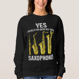 Sweatshirt Saxophone Player Musique Instrument Jazz Musicien