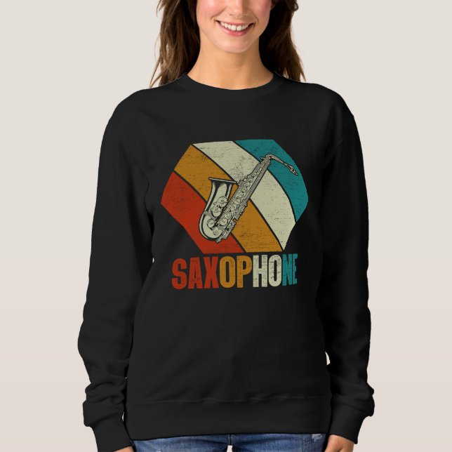 Sweatshirt Saxophone Saxaphone Player Music Jazz Tenor  3 (Devant)