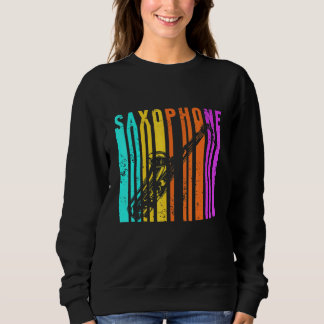 Sweatshirt Saxophone Vintage Saxophoniste Retro Musi