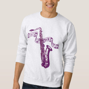 Sweatshirt Saxophone violet cool et notes -T-shirt