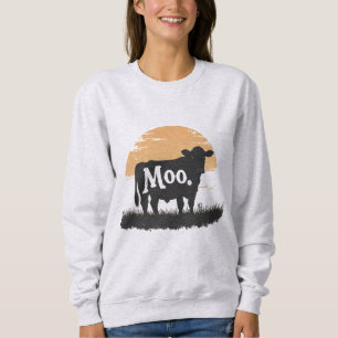 Sweatshirt Say Moo — Cute Cow Silhouette