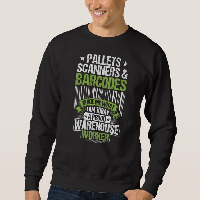 Sweatshirt Scanneurs et codes-barres Entrepôt de palettes d'e (Devant)